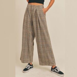 Sage the Label || League of Her Own Herringbone Trousers Wide Leg Pants Small